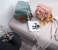 HKM-307219 Solid Color Knitted Wool Blanket - 130x170cm, Four Seasons Use, Modern Simplicity