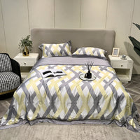 HKM-307219 Tencel Lyocell Fiber Summer Cooling Duvet Four-Piece Set with Embroidered Design and Multiple Sizes