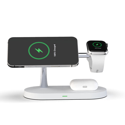 HKM-307283 Three-in-One 15W Magnetic Wireless Charger with Night Light and USB Output