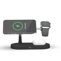 HKM-307283 Three-in-One 15W Magnetic Wireless Charger with Night Light and USB Output