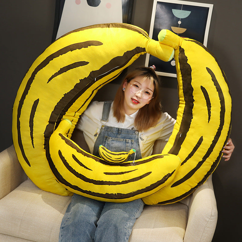 HKM-307347 Crystal Super Soft Banana Plush Pillow Toy