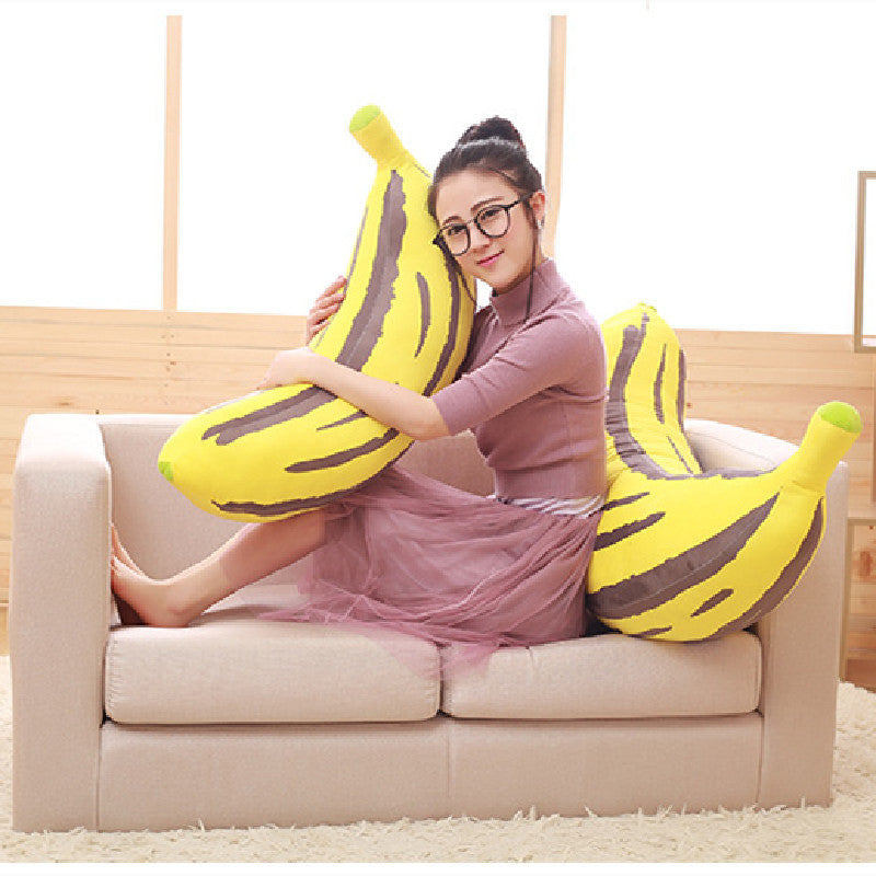 HKM-307347 Crystal Super Soft Banana Plush Pillow Toy
