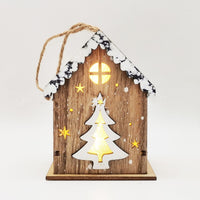 HKM-307347 Wooden Luminous Christmas Craft Pendant - Red Angel, Elk, Tree & Flower Girl Designs
