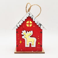 HKM-307347 Wooden Luminous Christmas Craft Pendant - Red Angel, Elk, Tree & Flower Girl Designs