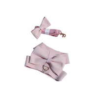HKM-307411 Handmade Pet Fleece Bow Chest Strap Lead Rope - Light Blue & Light Pink Options Available