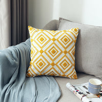 HKM-307539 Scandinavian Geometric Cotton Cushion Cover with Three-Dimensional Towel Embroidery, 45x45cm