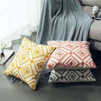 HKM-307539 Scandinavian Geometric Cotton Cushion Cover with Three-Dimensional Towel Embroidery, 45x45cm