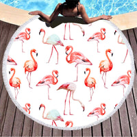 HKM-307795 Round Microfiber Beach Towel with Tassel Lace - Soft and Eco-Friendly, 150cm