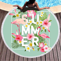 HKM-307795 Round Microfiber Beach Towel with Tassel Lace - Soft and Eco-Friendly, 150cm