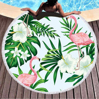 HKM-307795 Round Microfiber Beach Towel with Tassel Lace - Soft and Eco-Friendly, 150cm