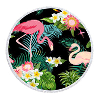 HKM-307795 Round Microfiber Beach Towel with Tassel Lace - Soft and Eco-Friendly, 150cm