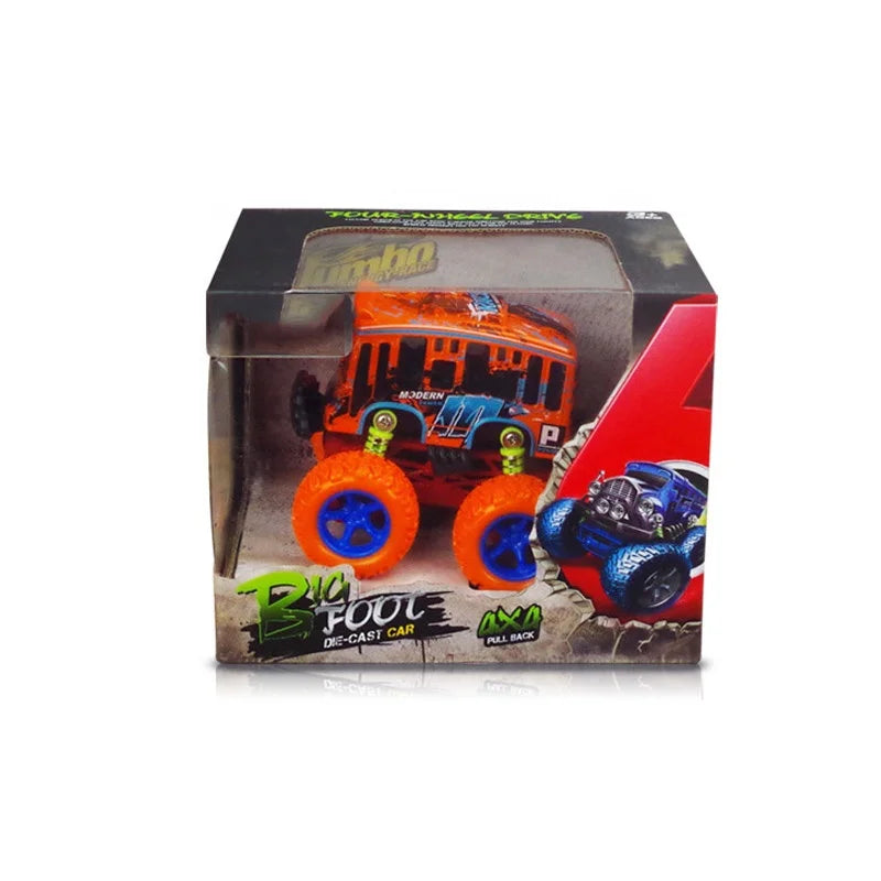 HKM-307859 Off-Road Die Cast School Bus Toy with Friction Action for Kids Ages 5 and Up