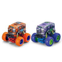 HKM-307859 Off-Road Die Cast School Bus Toy with Friction Action for Kids Ages 5 and Up