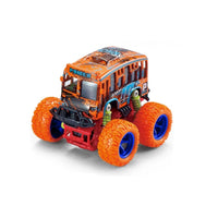 HKM-307859 Off-Road Die Cast School Bus Toy with Friction Action for Kids Ages 5 and Up