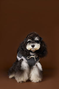 HKM-307859 Striped Sleeveless Sweater for Pets in Black, Coffee, and Beige - Casual Cotton Lining, Multiple Sizes Available