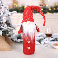 HKM-307987 Christmas Wine Bottle Cover Set - Wool Non-Woven Fabric, European Style, Gray/White and Red/White Options