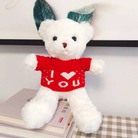HKM-308051 Cute Plush Teddy Bear with Heart Sweater - Soft Stuffed Animal Toy for All Ages
