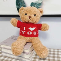 HKM-308051 Cute Plush Teddy Bear with Heart Sweater - Soft Stuffed Animal Toy for All Ages