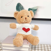HKM-308051 Cute Plush Teddy Bear with Heart Sweater - Soft Stuffed Animal Toy for All Ages