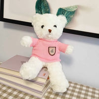 HKM-308051 Cute Plush Teddy Bear with Heart Sweater - Soft Stuffed Animal Toy for All Ages