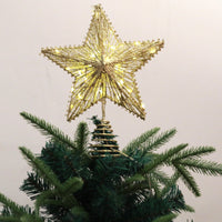 HKM-308179 Linear Iron Five-Pointed Star for Christmas Tree Topper - Light Gold, Silver, Red, Rose Gold Finish