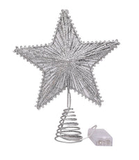 HKM-308179 Linear Iron Five-Pointed Star for Christmas Tree Topper - Light Gold, Silver, Red, Rose Gold Finish