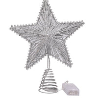 HKM-308179 Linear Iron Five-Pointed Star for Christmas Tree Topper - Light Gold, Silver, Red, Rose Gold Finish