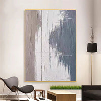 HKM-308307 Abstract Modern Grey Texture Oil Painting Canvas Art for Home Living Room Decor - Frameless & Unstretched