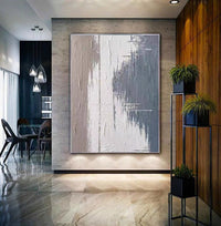HKM-308307 Abstract Modern Grey Texture Oil Painting Canvas Art for Home Living Room Decor - Frameless & Unstretched
