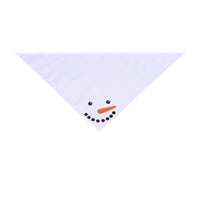 HKM-308307 Christmas Holiday Dog Headscarf in Green Elk, White Snowman, and Red Letter - Polyester, Neck Size 25-48CM