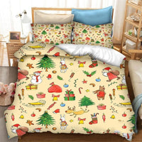 HKM-308371 Cartoon Anime Printed Polyester Fiber Quilt Cover Set with Pillowcases - Multiple Sizes Available
