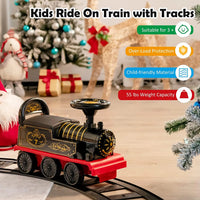 HKM-308371 Electric Toy Train Set for Kids with Light and Sound - Includes Track and Carriages, Ideal for Ages 2-14