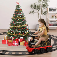 HKM-308371 Electric Toy Train Set for Kids with Light and Sound - Includes Track and Carriages, Ideal for Ages 2-14