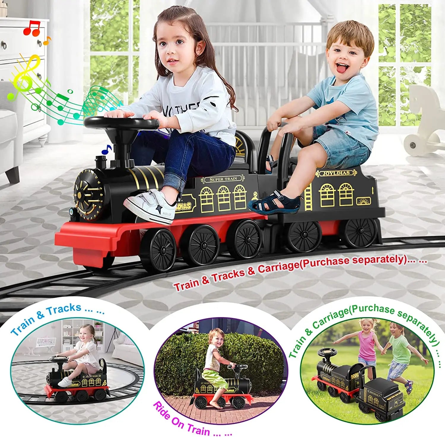 HKM-308371 Electric Toy Train Set for Kids with Light and Sound - Includes Track and Carriages, Ideal for Ages 2-14