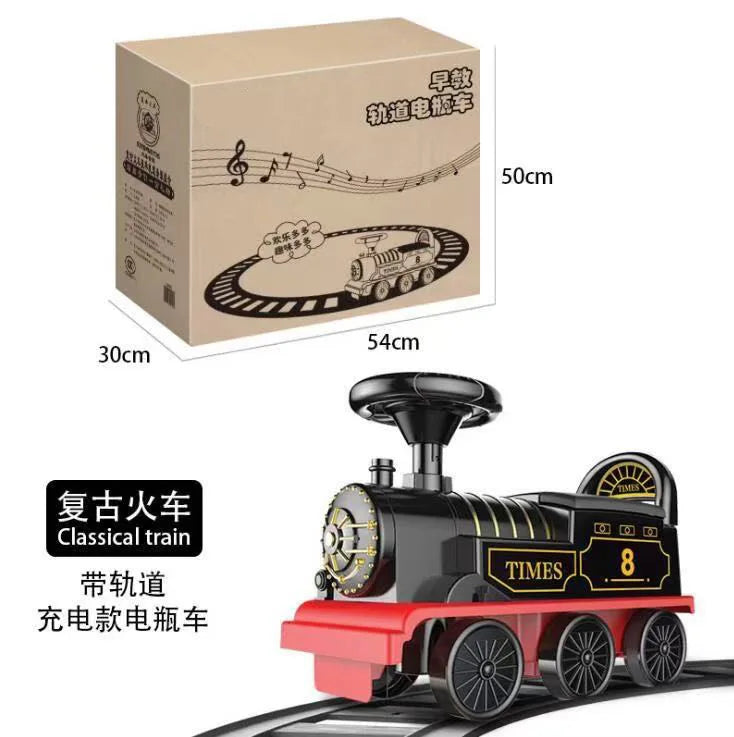 HKM-308371 Electric Toy Train Set for Kids with Light and Sound - Includes Track and Carriages, Ideal for Ages 2-14