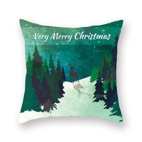 HKM-308435 Christmas Theme Peach Skin Cushion Pillowcase - 45x45cm Polyester Cover