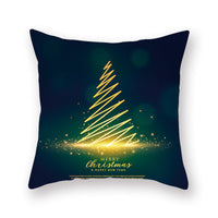 HKM-308435 Christmas Theme Peach Skin Cushion Pillowcase - 45x45cm Polyester Cover