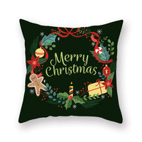 HKM-308435 Christmas Theme Peach Skin Cushion Pillowcase - 45x45cm Polyester Cover