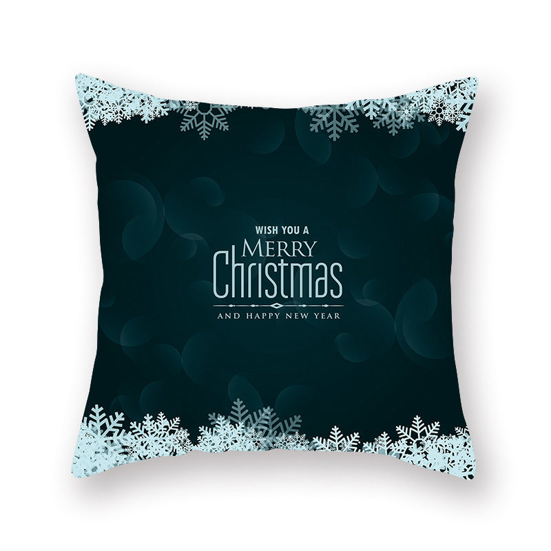 HKM-308435 Christmas Theme Peach Skin Cushion Pillowcase - 45x45cm Polyester Cover