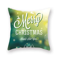 HKM-308435 Christmas Theme Peach Skin Cushion Pillowcase - 45x45cm Polyester Cover