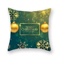 HKM-308435 Christmas Theme Peach Skin Cushion Pillowcase - 45x45cm Polyester Cover