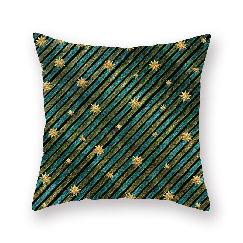 HKM-308435 Christmas Theme Peach Skin Cushion Pillowcase - 45x45cm Polyester Cover