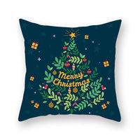 HKM-308435 Christmas Theme Peach Skin Cushion Pillowcase - 45x45cm Polyester Cover