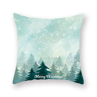 HKM-308435 Christmas Theme Peach Skin Cushion Pillowcase - 45x45cm Polyester Cover
