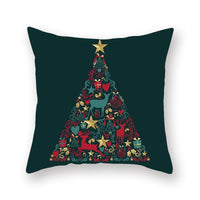 HKM-308435 Christmas Theme Peach Skin Cushion Pillowcase - 45x45cm Polyester Cover