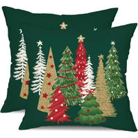 HKM-308435 Christmas Theme Peach Skin Cushion Pillowcase - 45x45cm Polyester Cover