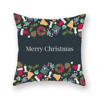 HKM-308435 Christmas Theme Peach Skin Cushion Pillowcase - 45x45cm Polyester Cover