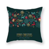 HKM-308435 Christmas Theme Peach Skin Cushion Pillowcase - 45x45cm Polyester Cover