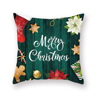 HKM-308435 Christmas Theme Peach Skin Cushion Pillowcase - 45x45cm Polyester Cover