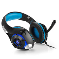 HKM-308435 Stereo Gaming Headset with Deep Bass, Microphone, and LED Light for PS4, PC, Laptop, and Mobile Devices